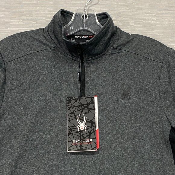 SPYDER 1/4 Zip Pullover Shirt Mens Small Grey Base Layer Quick Dry - Picture 5 of 13
